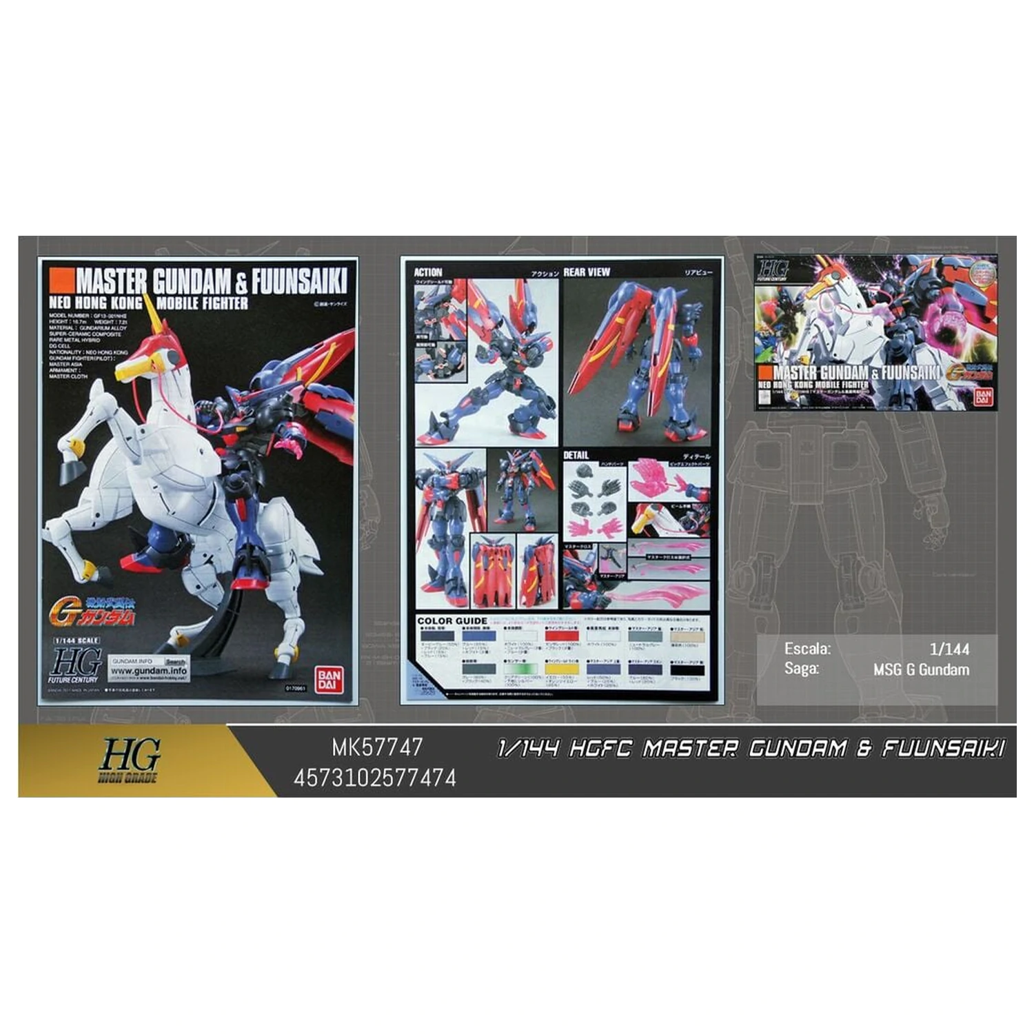 Mobile Fighter G Gundam GF13-001NHII Master Gundam Fuunsaiki Model Kit HGFC 1/144 zdjęcie produktu