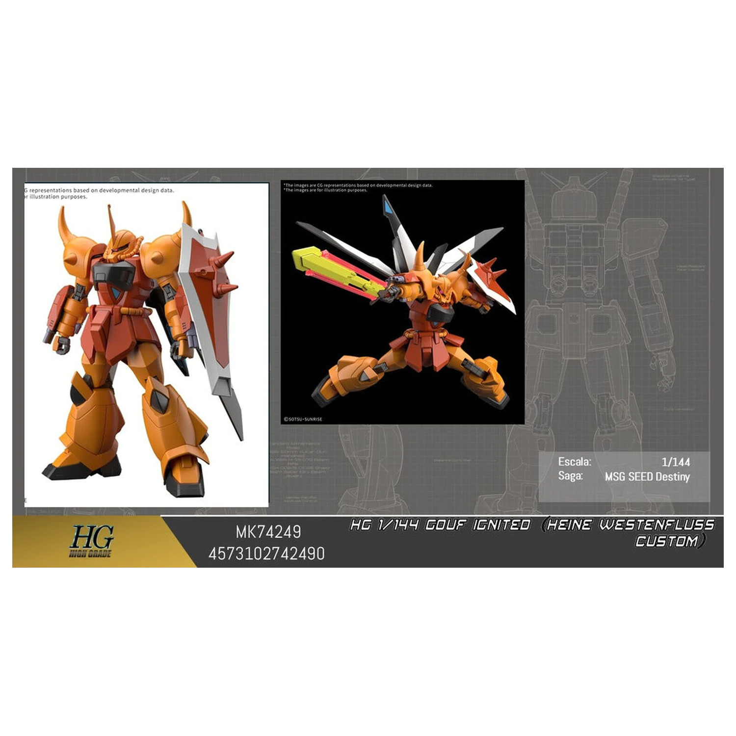 Mobile Suit Gundam HG 1/144 Gouf Ignited Heine Westenfluss custom zestaw modelarski zdjęcie produktu