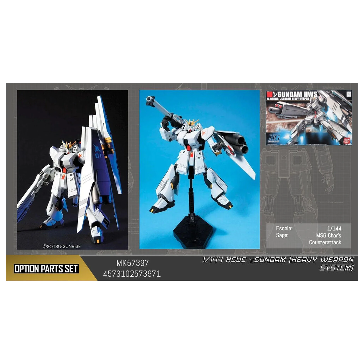 Mobile Suit Gundam HWS HGUC 1/144 v Gundam Heavy Weapon System zestaw modeli figurek zdjęcie produktu