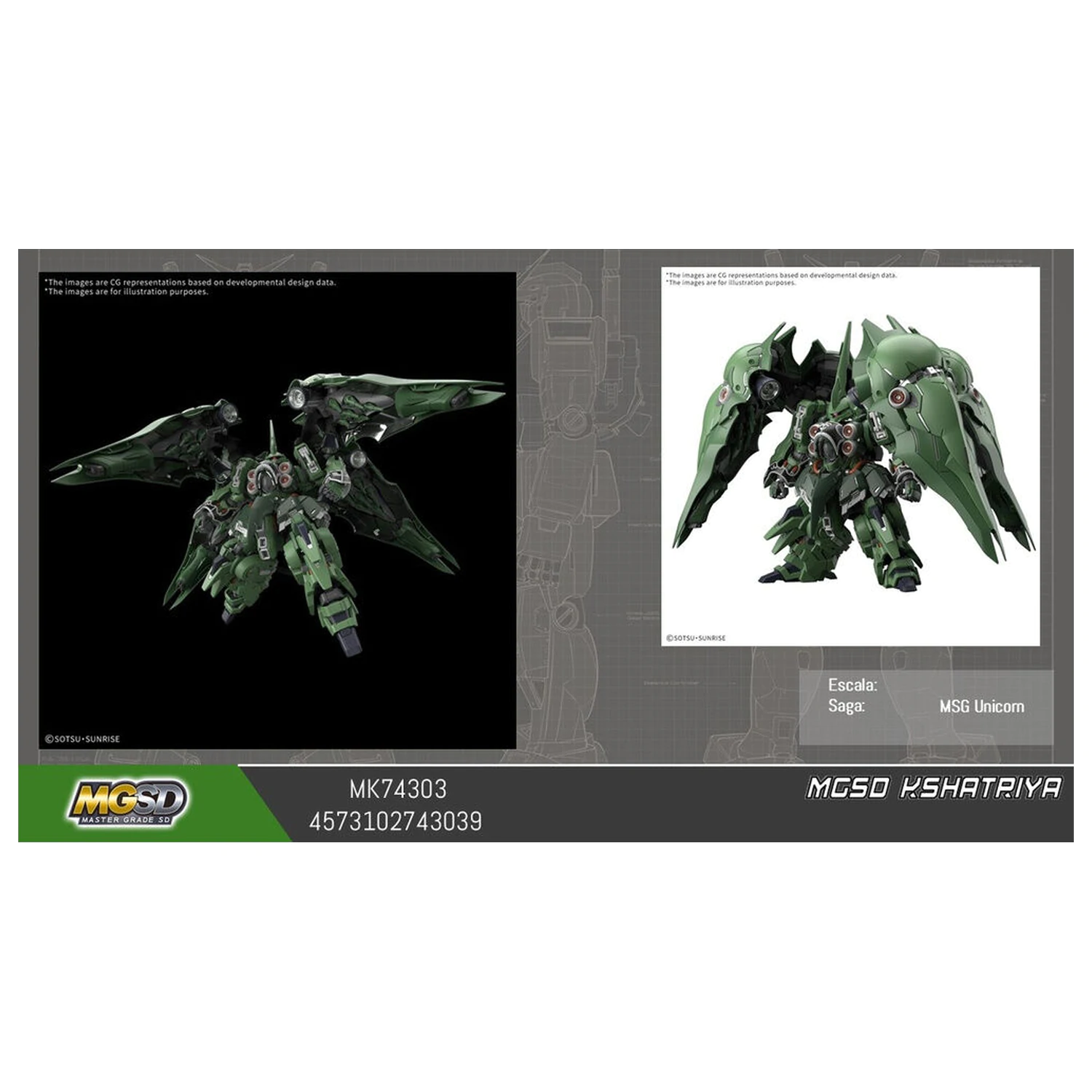 Mobile Suit Gundam MGSD Master Grade SD - Zestaw modeli MGSD Kshatriya zdjęcie produktu