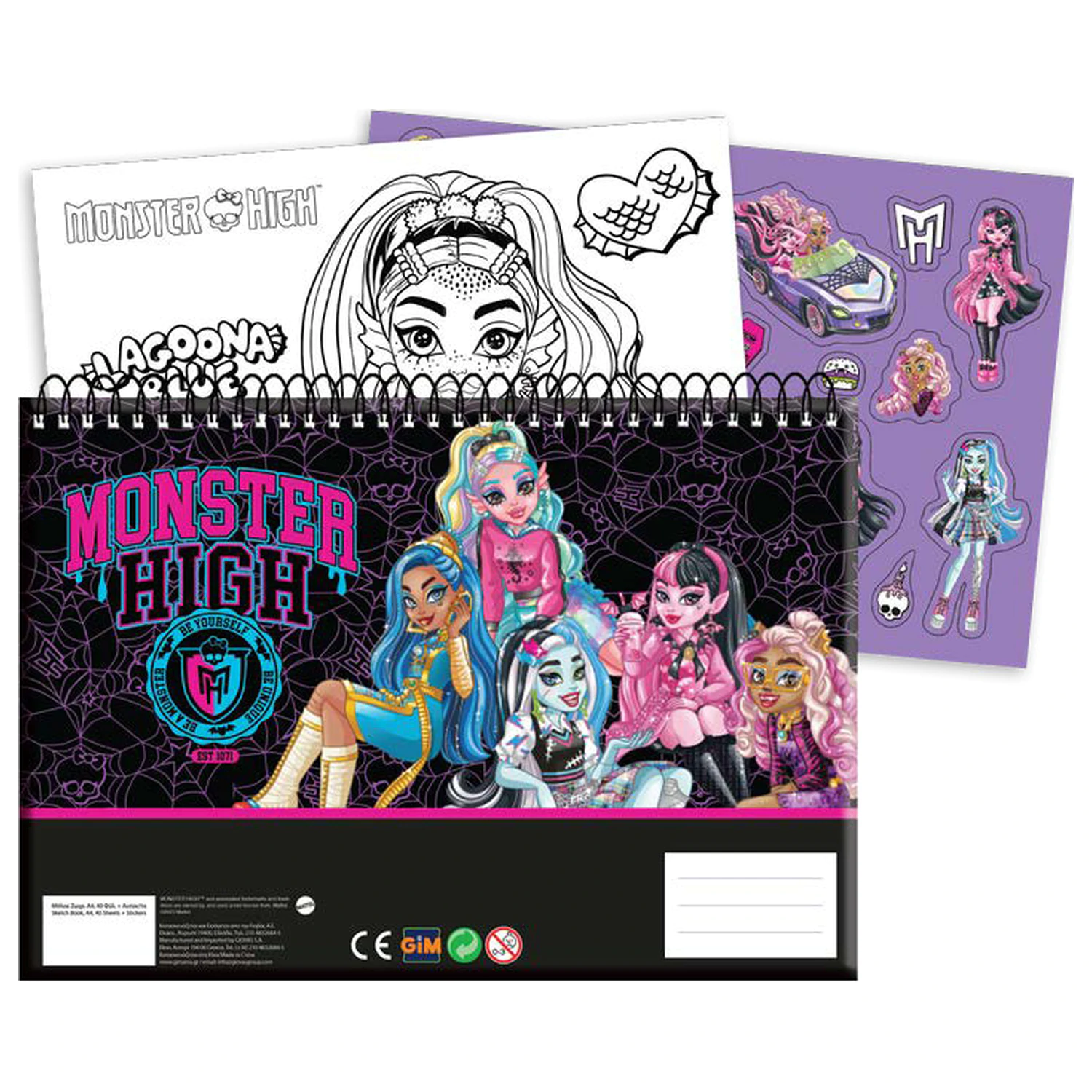 Monster High Crew A4 Szkicownik Spiralny 40 Stron z Naklejkami zdjęcie produktu
