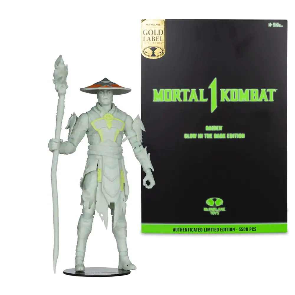 Figurka Akcji Mortal Kombat Glow in the Dark Edition Raiden (Gold Label) 18 cm zdjęcie produktu