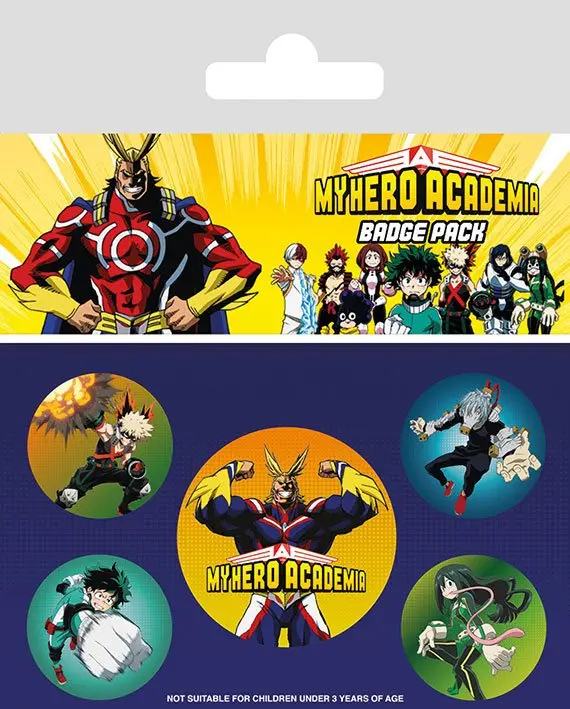 My Hero Academia Pin-Back Buttons 5-Pack Zestaw przypinek z postaciami zdjęcie produktu