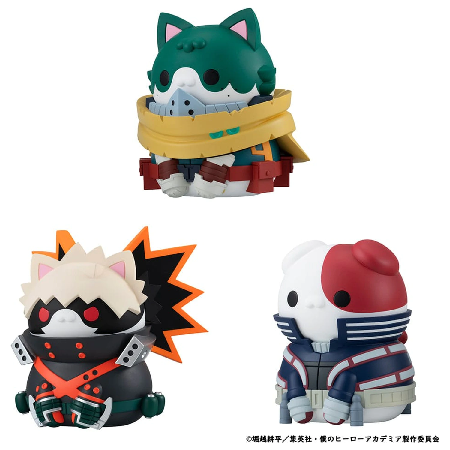 My Hero Academia Mega Cat Project Nyanto! The Big Heroaca Cats Series Trading Figure 3-Pack Izuku Midoriya & Katsuki Bakugo & Shoto Todoroki 12 cm zdjęcie produktu