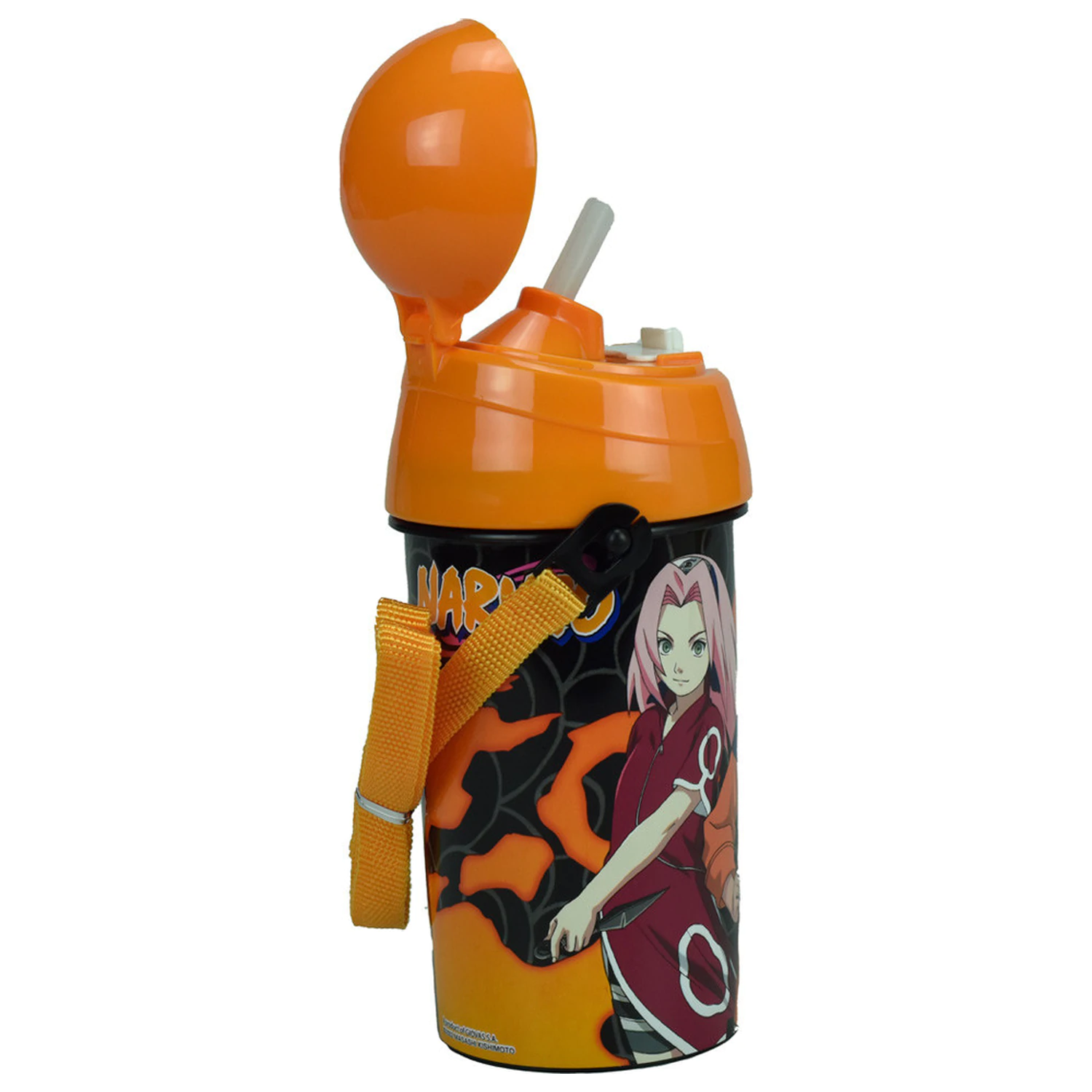 Naruto Fire plastikowa butelka na wodę ze słomką i zawieszką 500 ml zdjęcie produktu