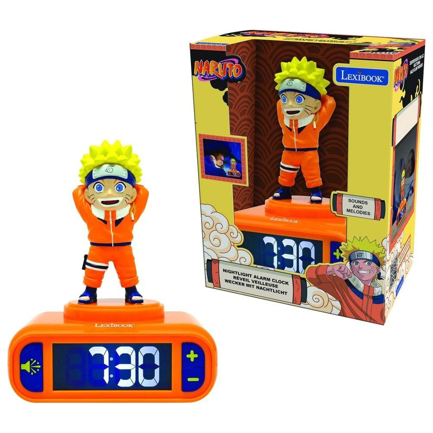 Naruto Shippuden cyfrowy budzik z lampką nocną 3D zdjęcie produktu