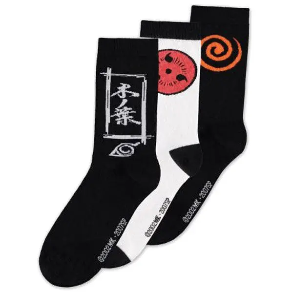 Naruto Shippuden Skarpetki 3-Pak Sasuke Symbol 39-42 zdjęcie produktu