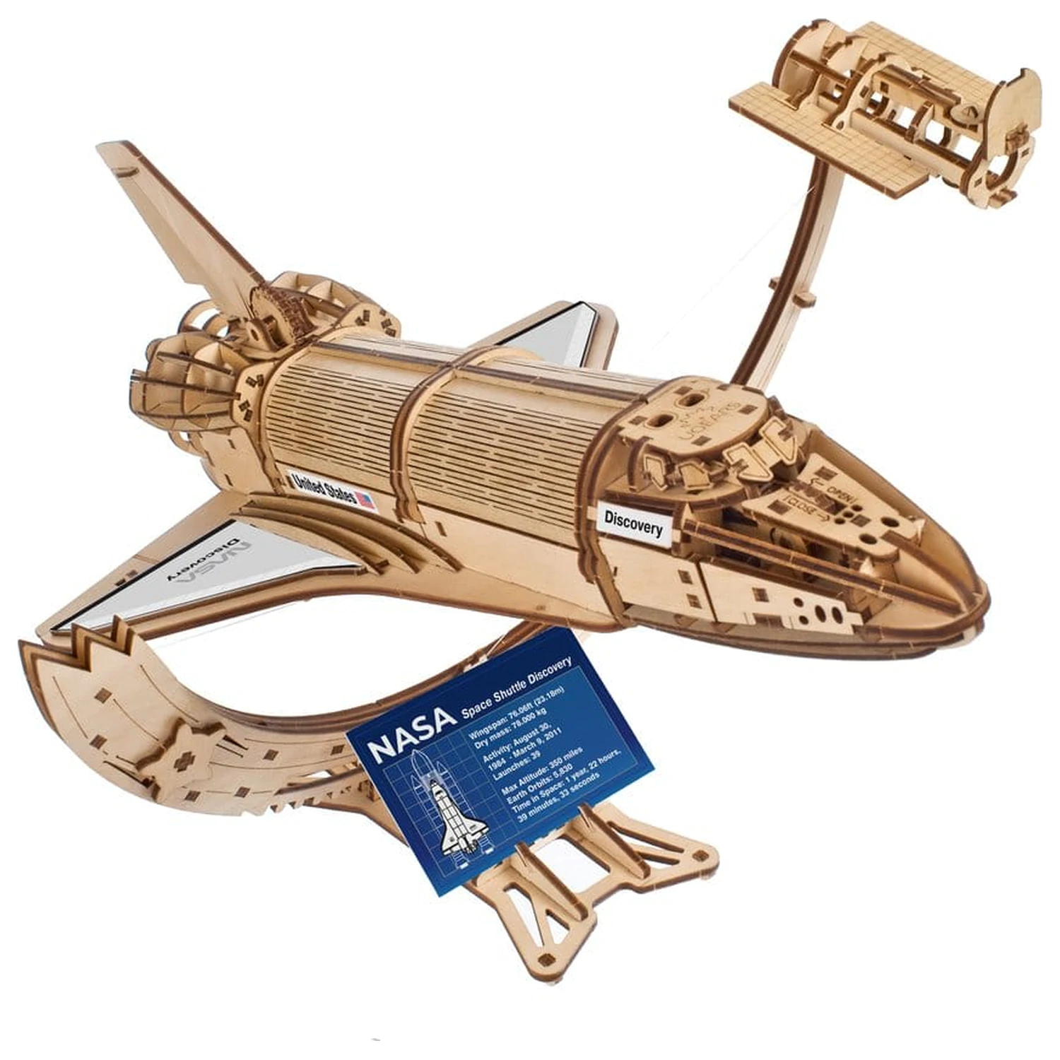 NASA drewniane puzzle 3D Space Shuttle Discovery zdjęcie produktu