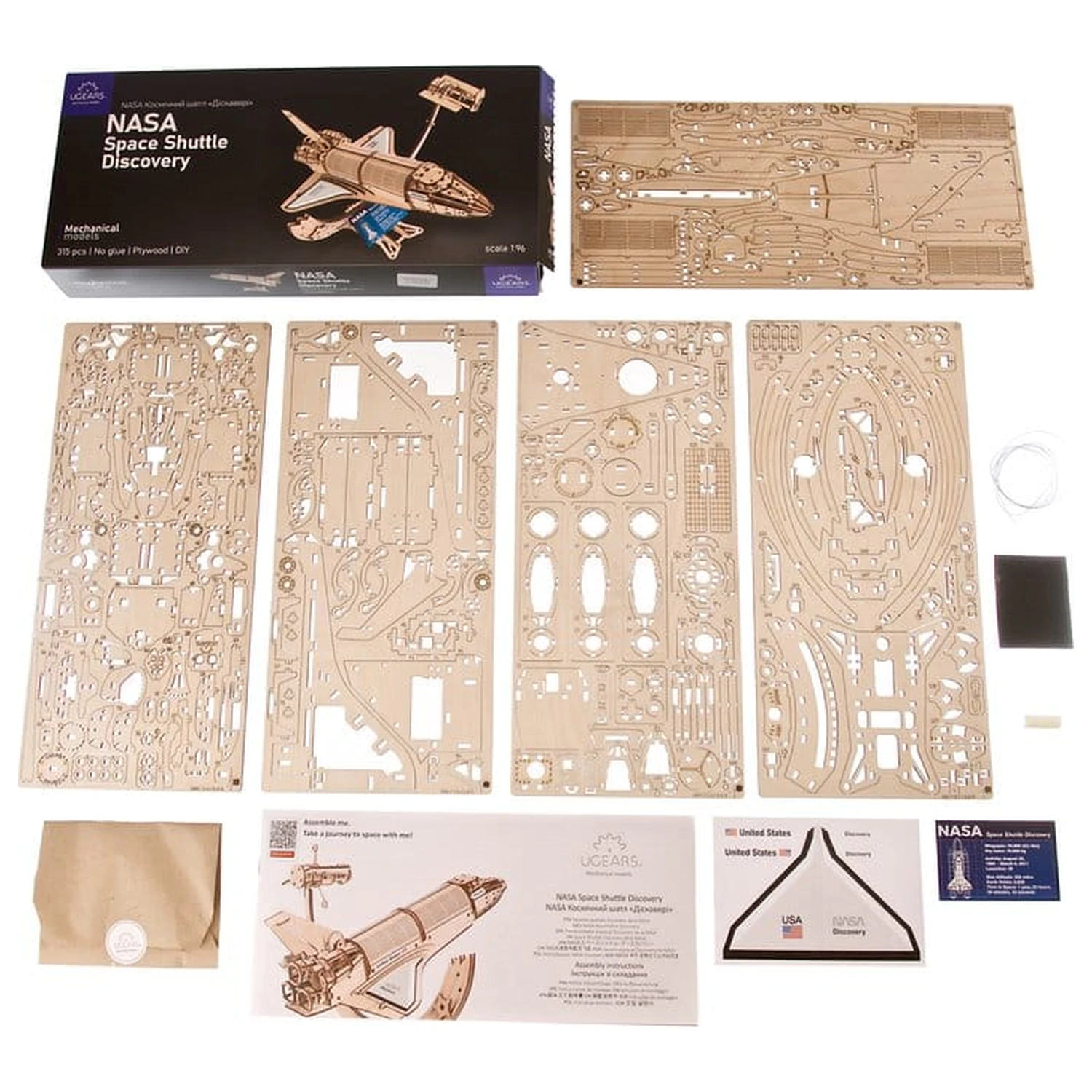 NASA drewniane puzzle 3D Space Shuttle Discovery zdjęcie produktu