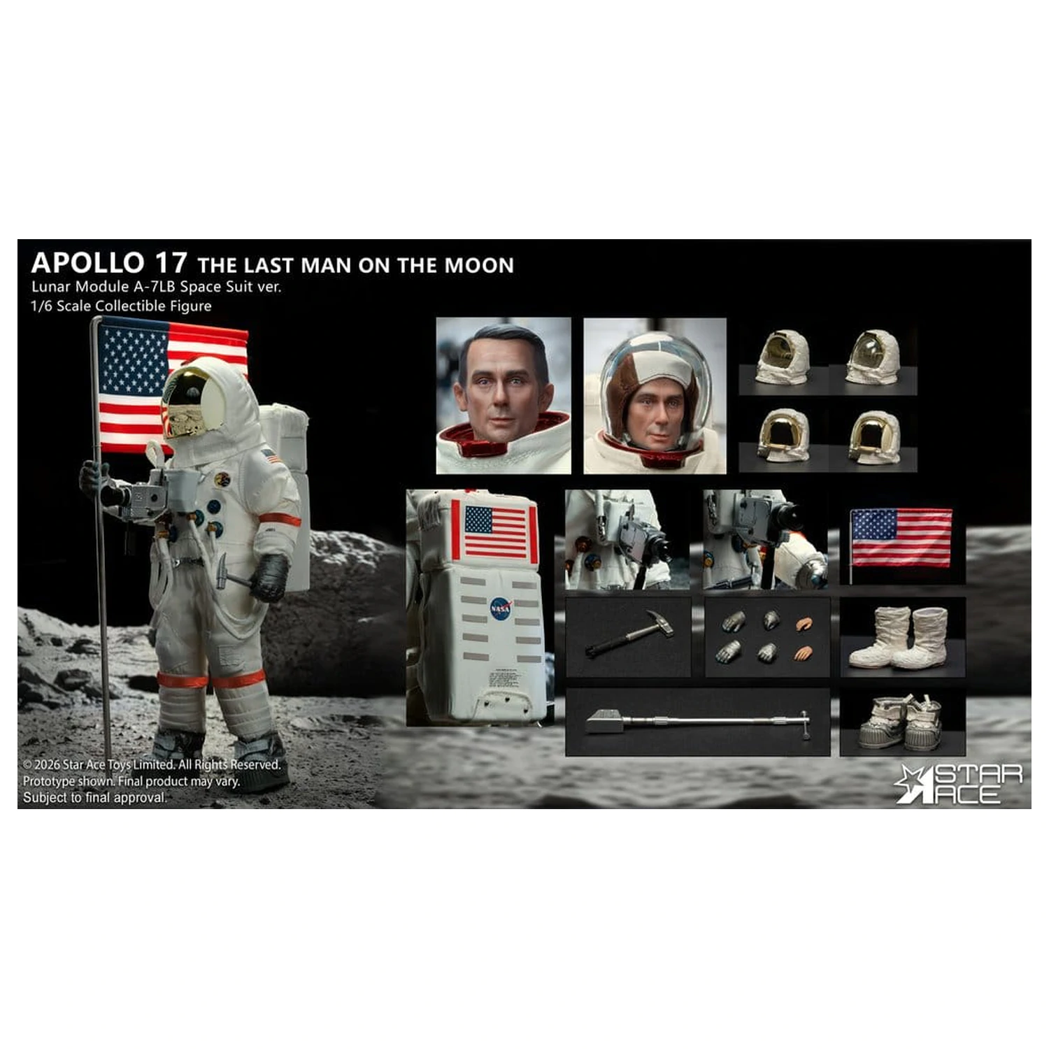 NASA Apollo 17 Figurka 1/6 The Last Man on the Moon 30 cm zdjęcie produktu