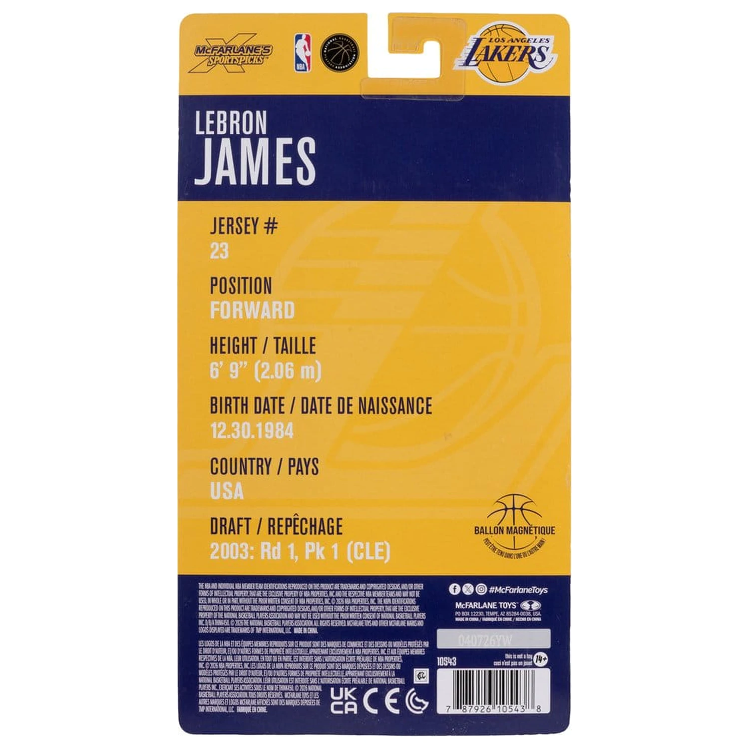 NBA SportsPicks figurka akcji Lebron James (Los Angeles Lakers) 16 cm zdjęcie produktu
