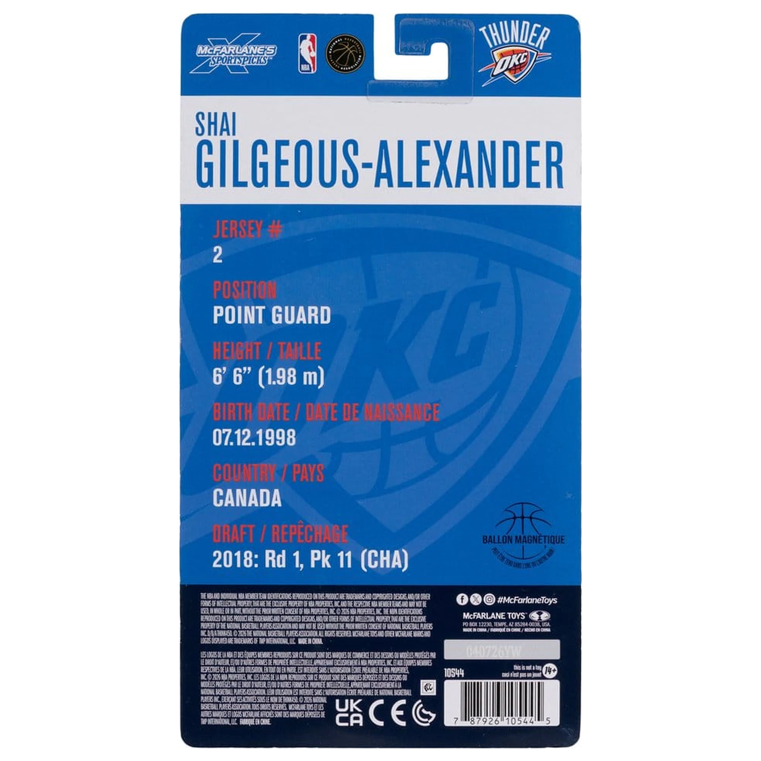 NBA SportsPicks figurka akcji Shai Gilgeous-Alexander (Oklahoma City Thunder) 16 cm zdjęcie produktu