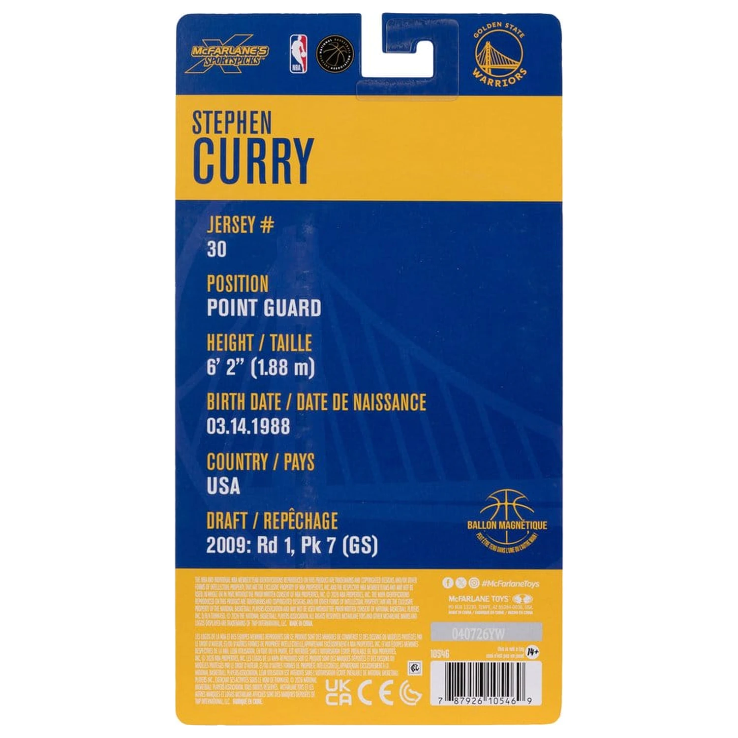 NBA SportsPicks Action Figure Stephen Curry (Golden State Warriors) 15 cm zdjęcie produktu