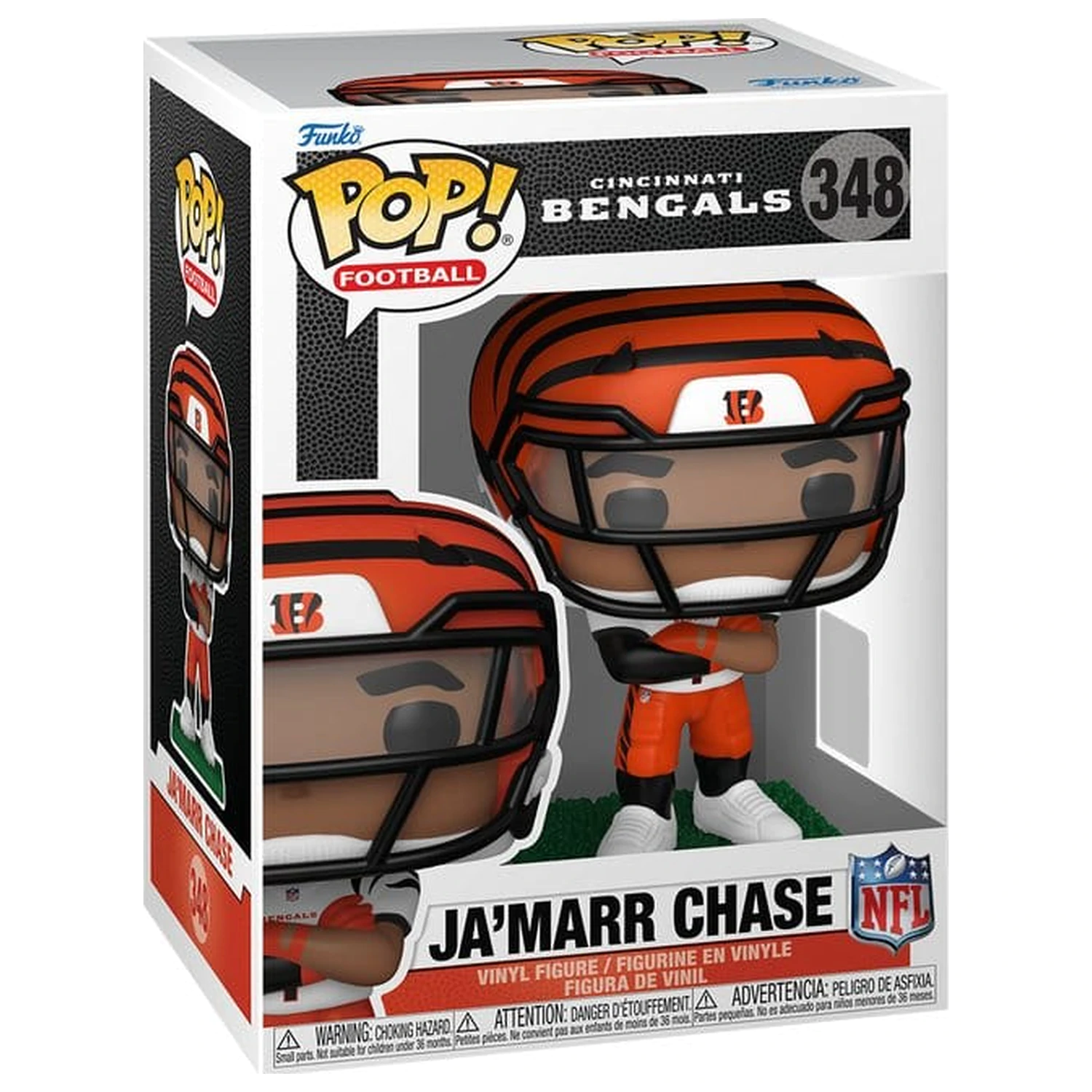 NFL Funko POP! Winylowa Figurka : Bengals- Ja'Marr Chase (przezroczysty wizjer) 9 cm zdjęcie produktu