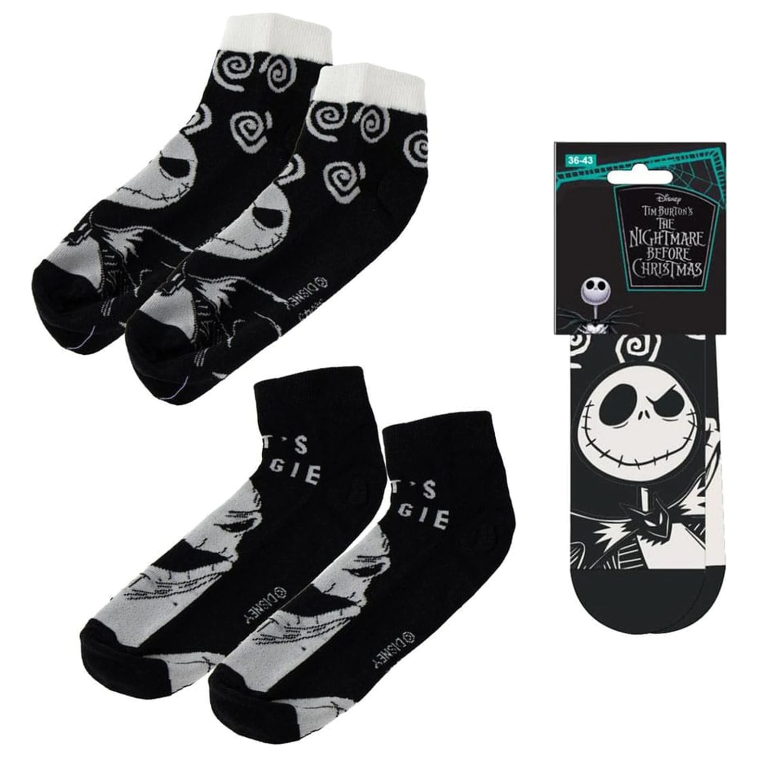 Skarpetki kostki Nightmare Before Christmas w 2-pakach 36-43 zdjęcie produktu