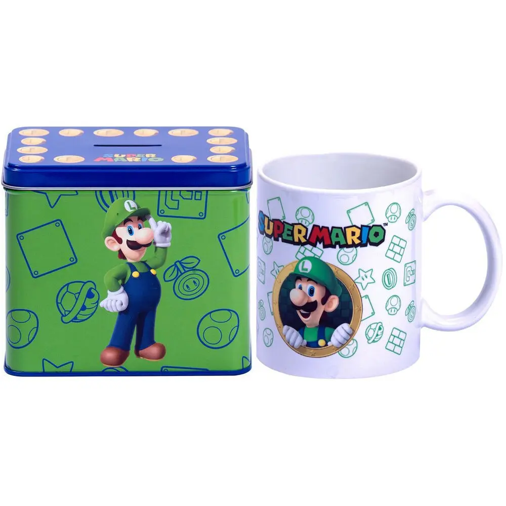 Nintendo Super Mario Bros Luigi Mug + Skarbonka set zdjęcie produktu