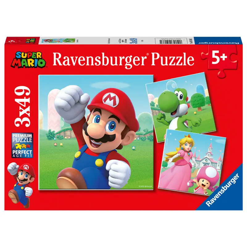 Nintendo Super Mario Bros puzzle 3x49 elementów zdjęcie produktu