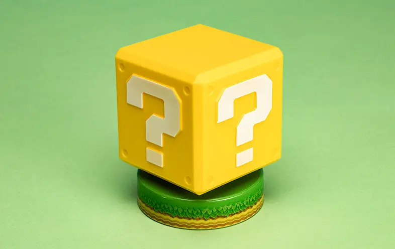 Super Mario 3D Light Question Block Lampa Blok Pytajnik 10 cm zdjęcie produktu