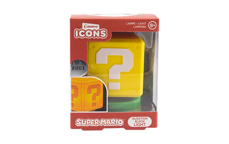 Super Mario 3D Light Question Block Lampa Blok Pytajnik 10 cm zdjęcie produktu