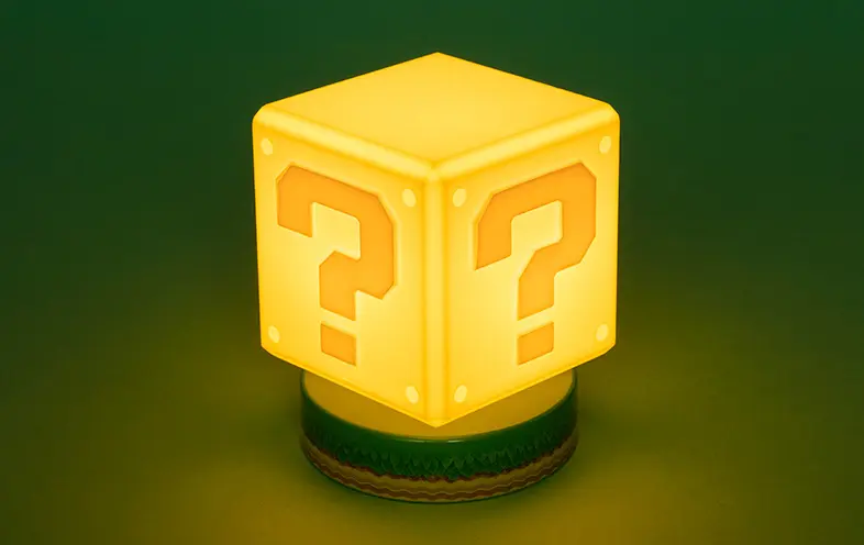 Super Mario 3D Light Question Block Lampa Blok Pytajnik 10 cm zdjęcie produktu