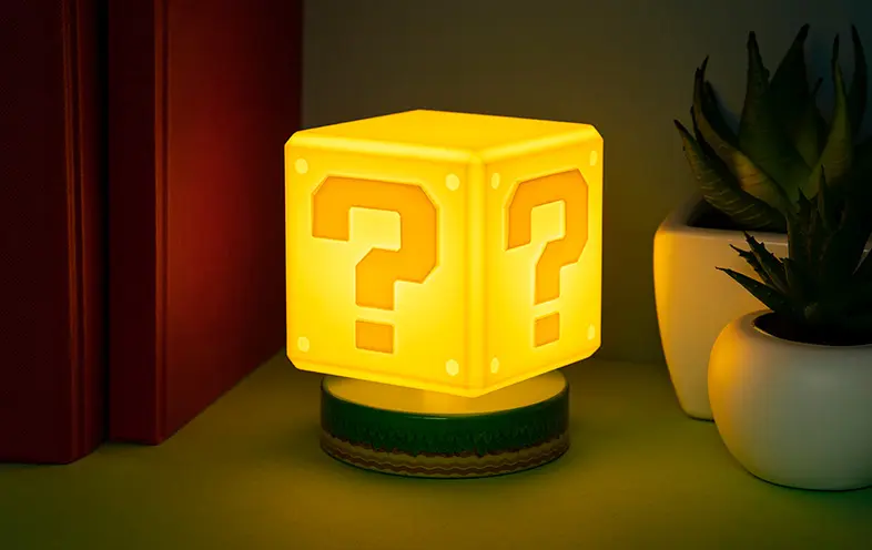 Super Mario 3D Light Question Block Lampa Blok Pytajnik 10 cm zdjęcie produktu