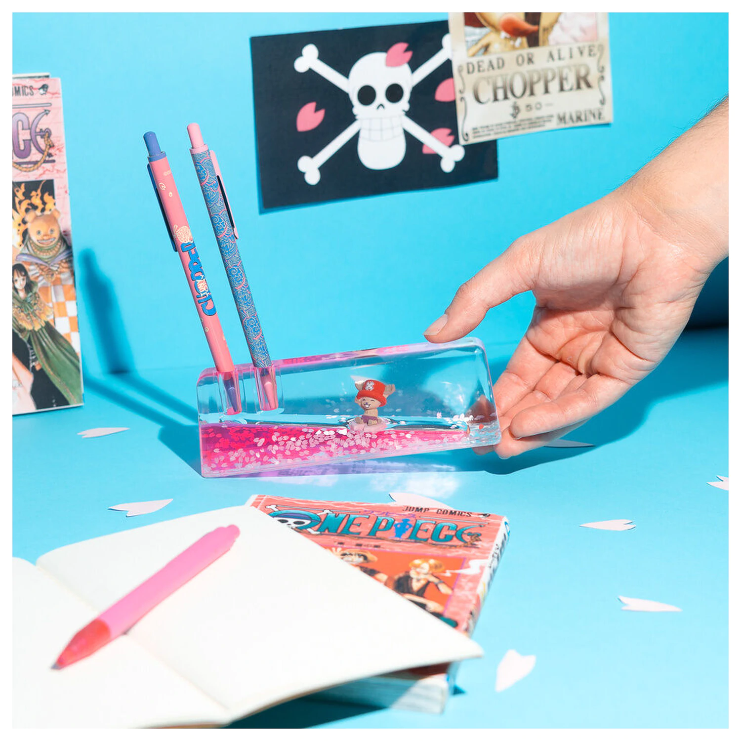 One Piece Chopper zestaw ołówka, długopisu i akrylowej podstawki zdjęcie produktu