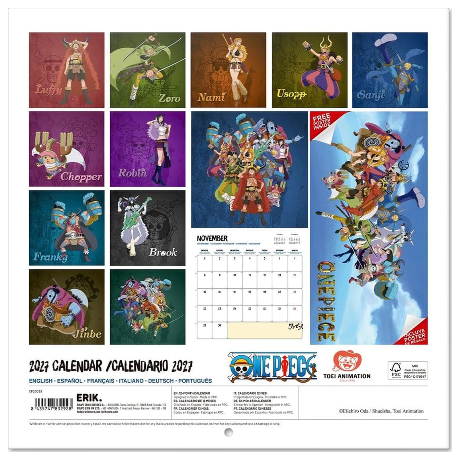 One Piece Kalendarz ścienny 2027 30 x 30 cm zdjęcie produktu