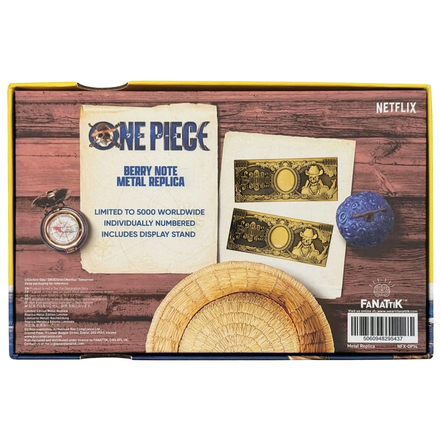 One Piece Replika 10,000 World Berry Metalowy Banknot 6 x 15 cm zdjęcie produktu