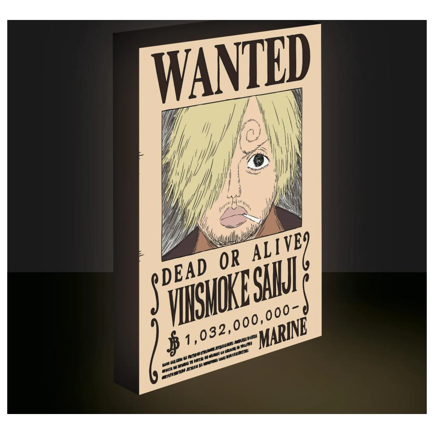 One Piece Sanji Wanted Light Canvas 40x30 cm zdjęcie produktu