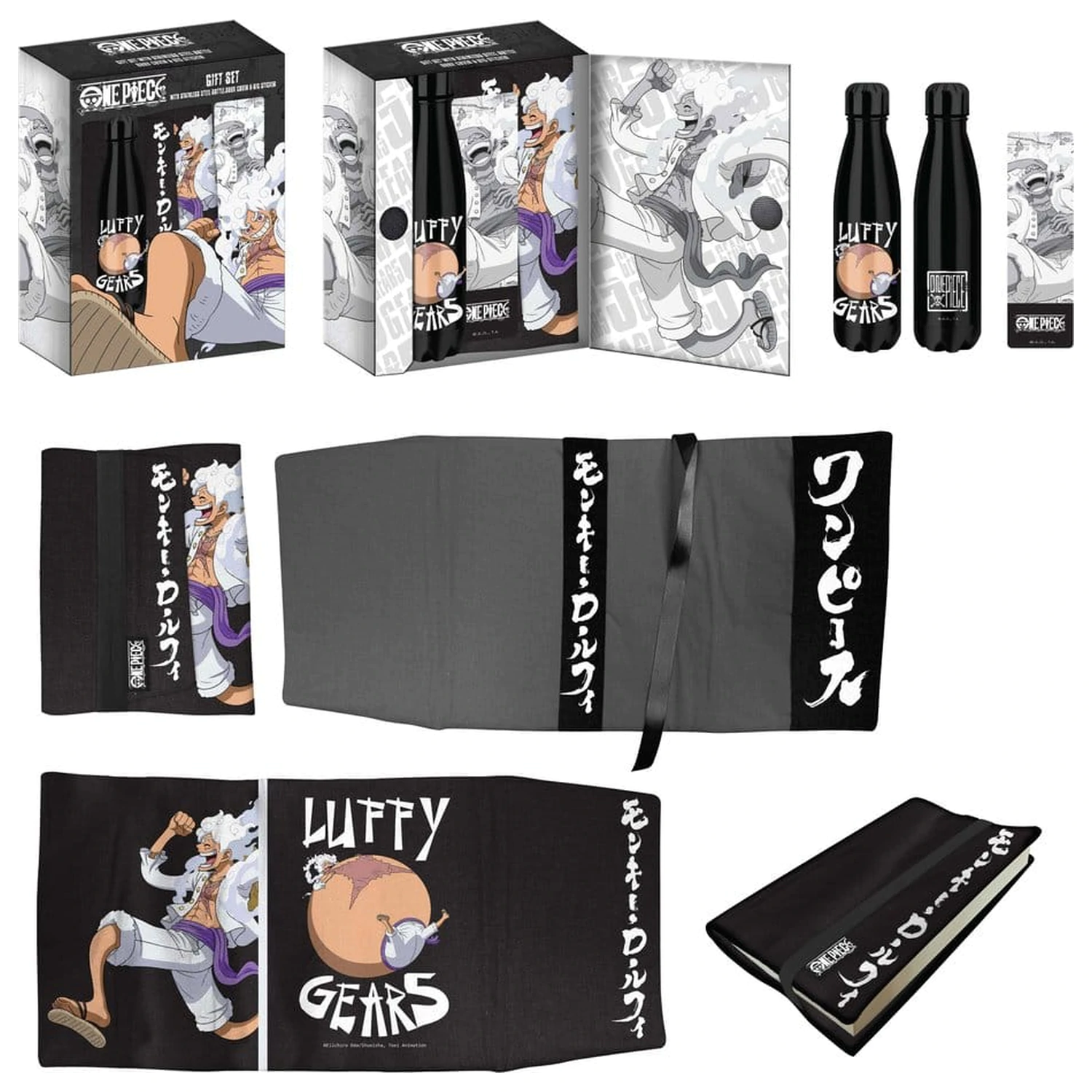 One Piece Stalowa Butelka, Naklejka, Zestaw Prezentowy Okładka Książki Luffy Gears zdjęcie produktu