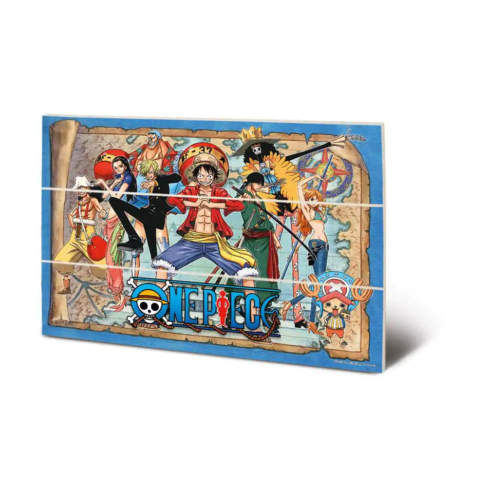 Drewniany obraz na ścianę One Piece Straw Hat Pirates Map 20 x 30 cm zdjęcie produktu