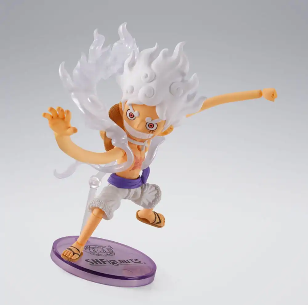Figurki kolekcjonerskie One Piece World x S.H. Figuarts Figurka akcji Monkey D. Luffy Gear 5 8 cm zdjęcie produktu