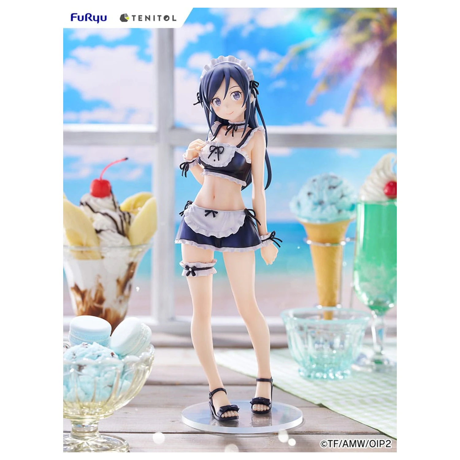 Ore no Imouto ga Konna ni Kawaii Wake ga Nai. Tenitol Tall PVC Statue Aragaki Ayase swimsuits maid Ver. 30 cm zdjęcie produktu