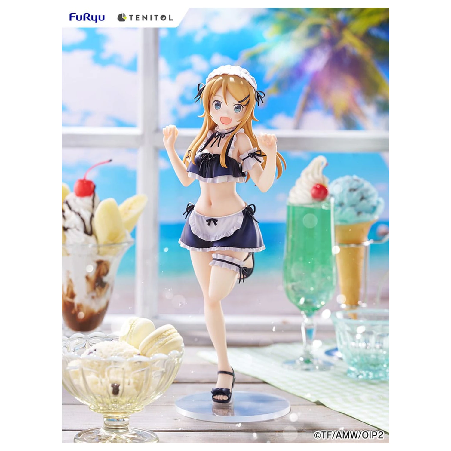 Ore no Imouto ga Konna ni Kawaii Wake ga Nai. Tenitol Tall PVC Statue Kousaka Kirino swimsuits maid Ver. 30 cm zdjęcie produktu