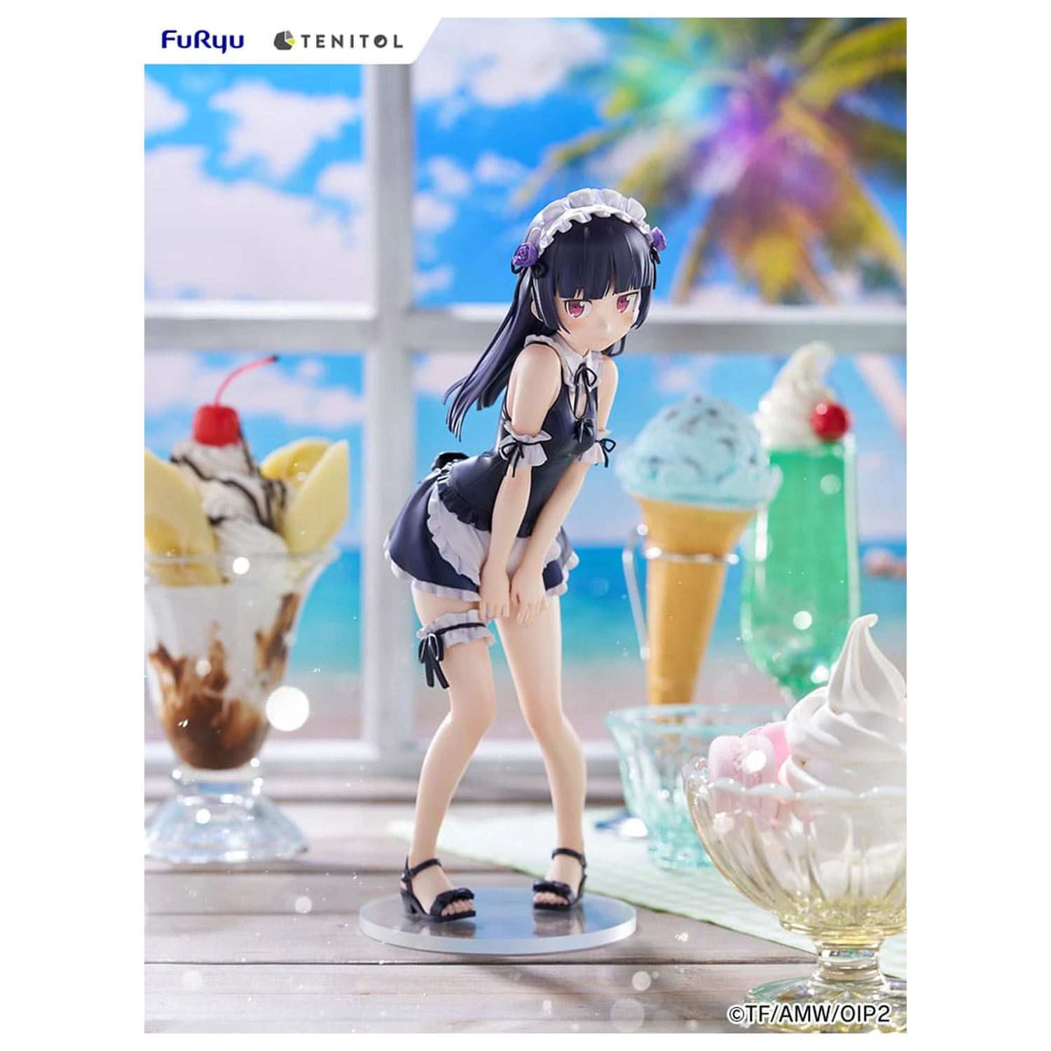 Ore no Imouto ga Konna ni Kawaii Wake ga Nai. Tenitol Tall PVC Statue Kuroneko w strojach kąpielowych maid Ver. 27 cm zdjęcie produktu
