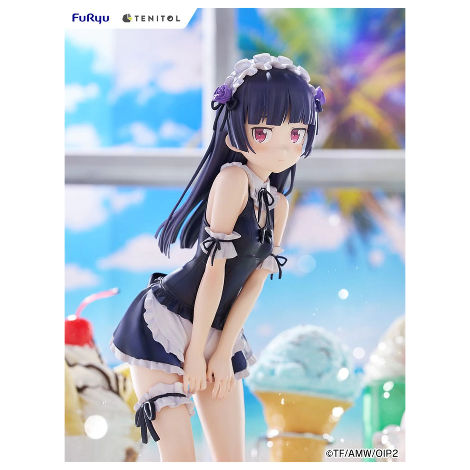 Ore no Imouto ga Konna ni Kawaii Wake ga Nai. Tenitol Tall PVC Statue Kuroneko w strojach kąpielowych maid Ver. 27 cm zdjęcie produktu