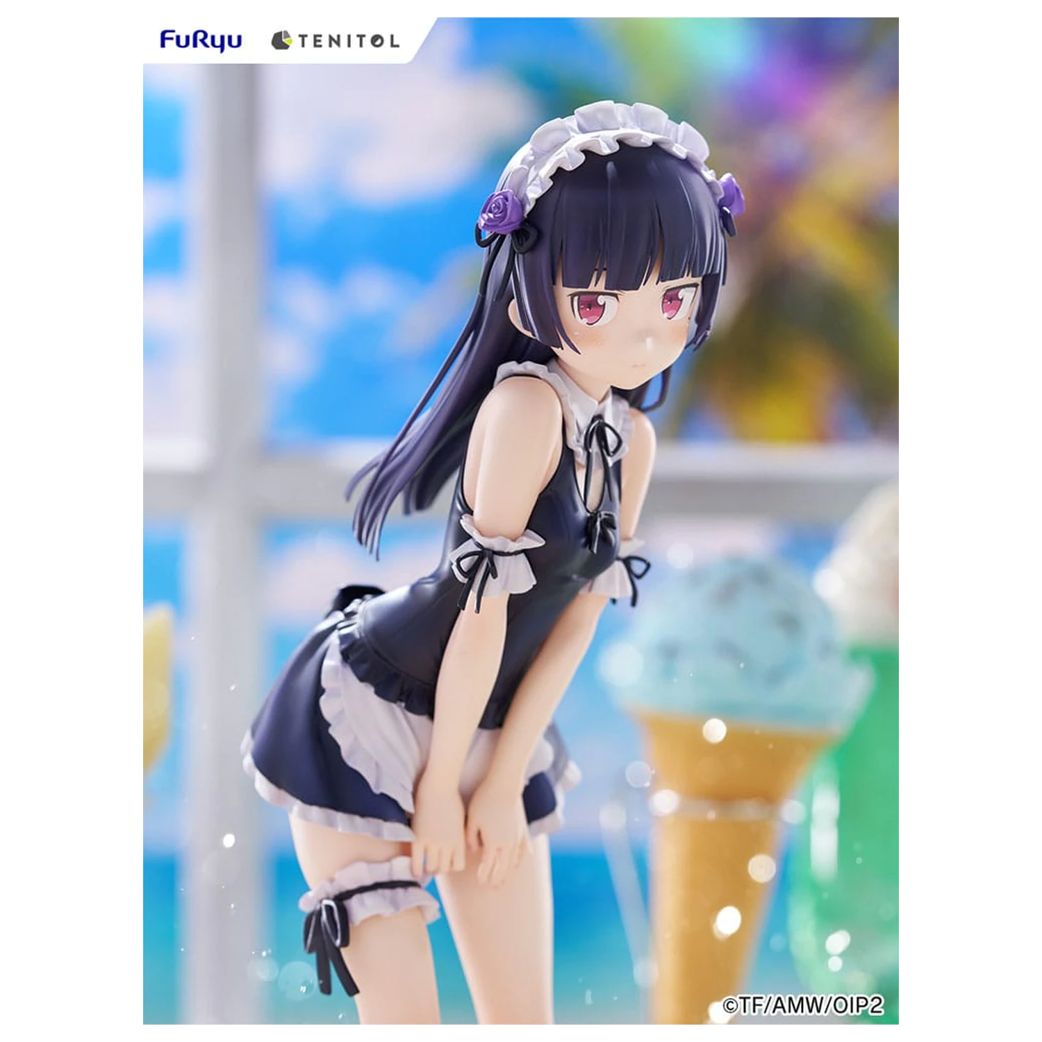Ore no Imouto ga Konna ni Kawaii Wake ga Nai. Tenitol Tall PVC Statue Kuroneko w strojach kąpielowych maid Ver. 27 cm zdjęcie produktu