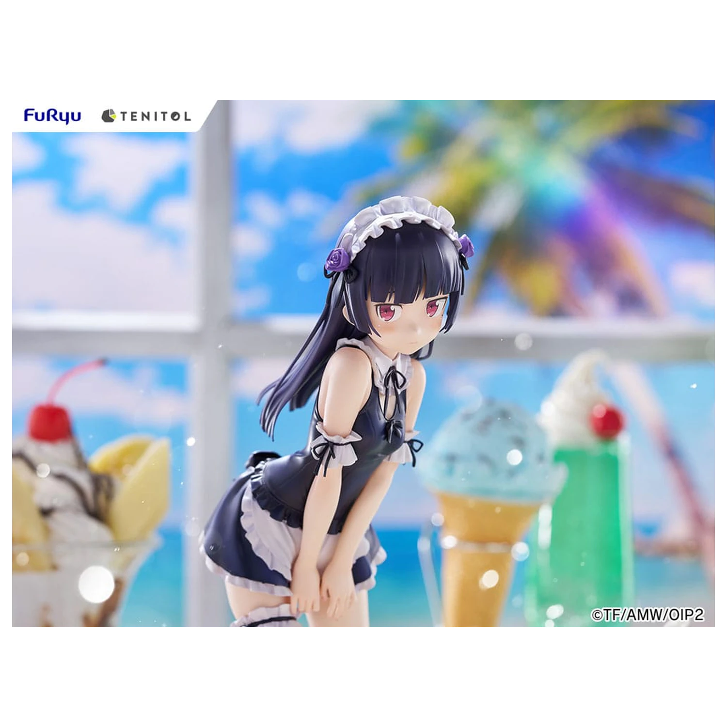 Ore no Imouto ga Konna ni Kawaii Wake ga Nai. Tenitol Tall PVC Statue Kuroneko w strojach kąpielowych maid Ver. 27 cm zdjęcie produktu