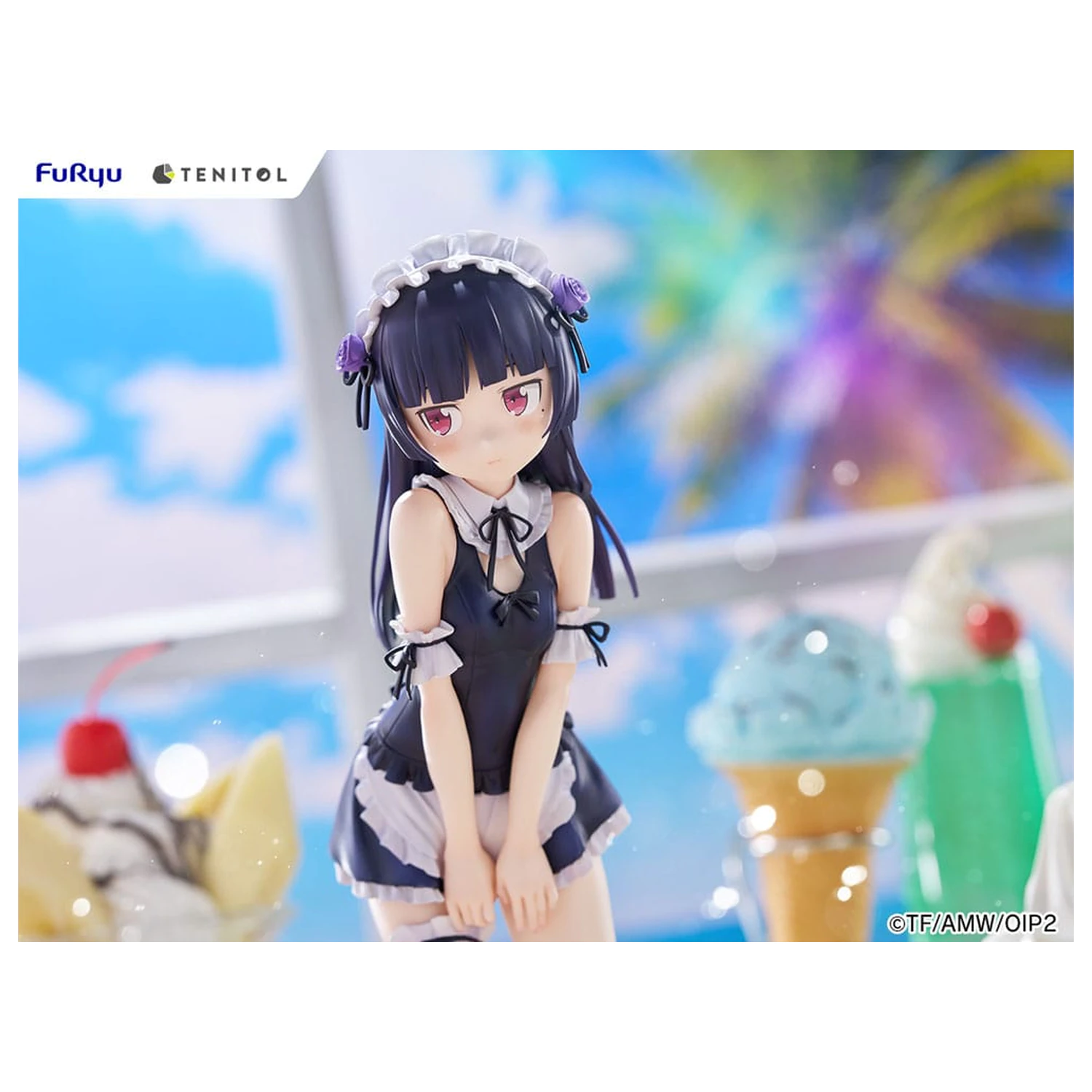 Ore no Imouto ga Konna ni Kawaii Wake ga Nai. Tenitol Tall PVC Statue Kuroneko w strojach kąpielowych maid Ver. 27 cm zdjęcie produktu