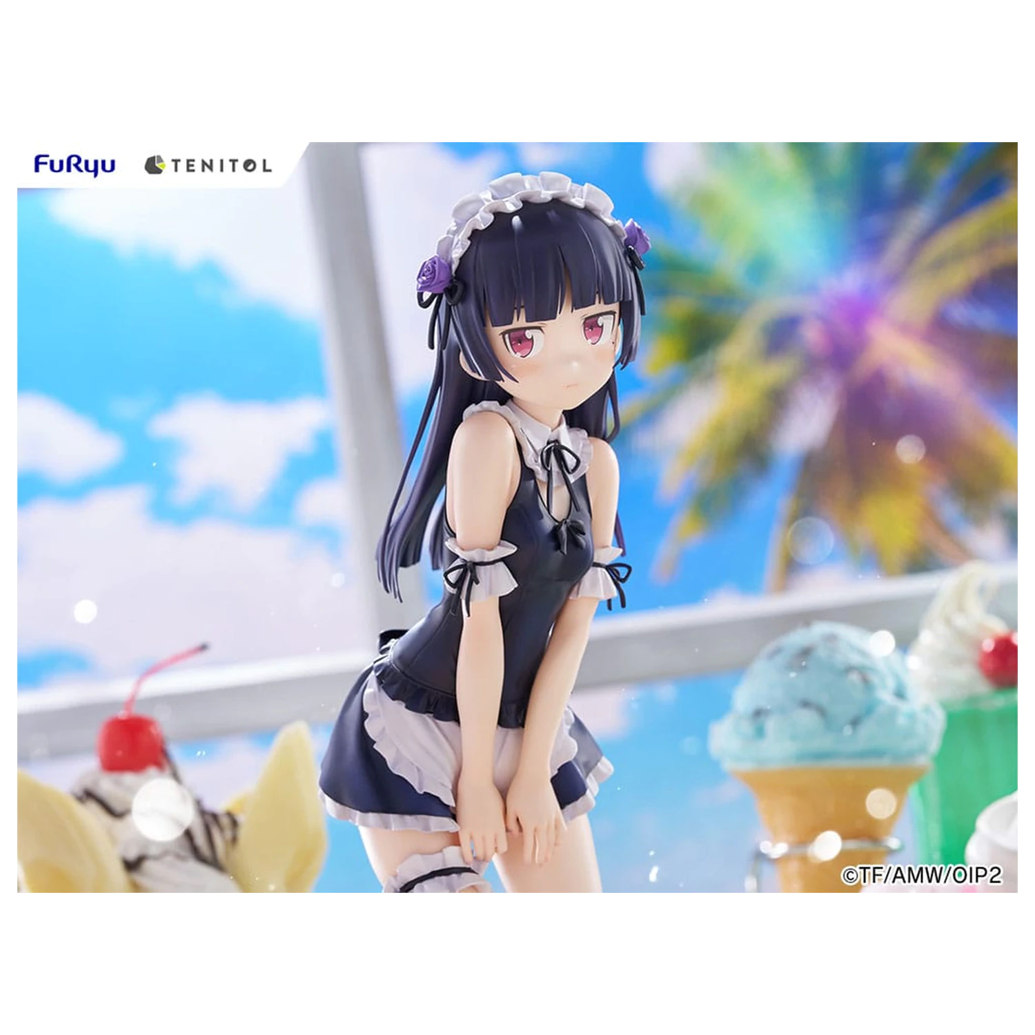 Ore no Imouto ga Konna ni Kawaii Wake ga Nai. Tenitol Tall PVC Statue Kuroneko w strojach kąpielowych maid Ver. 27 cm zdjęcie produktu