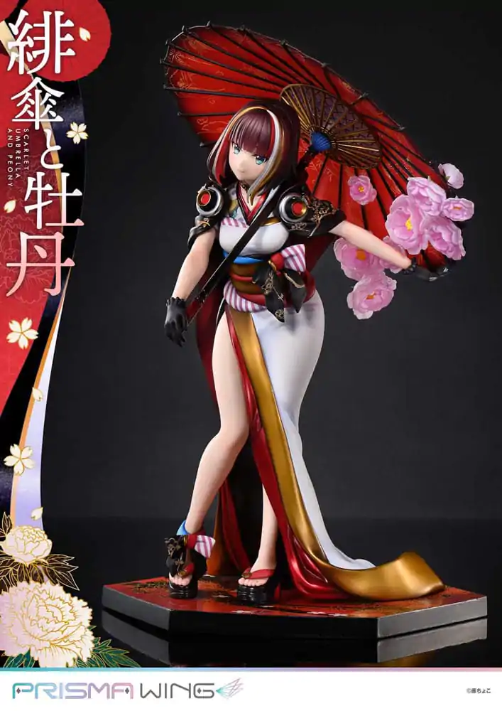 Oryginalna ilustracja od Fuzichoco Prisma Wing PVC Statuetka 1/7 Scarlet Umbrella And Peony Deluxe Version 32 cm zdjęcie produktu