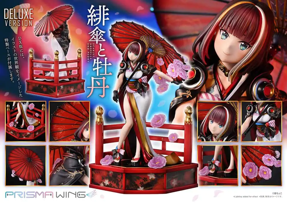 Oryginalna ilustracja od Fuzichoco Prisma Wing PVC Statuetka 1/7 Scarlet Umbrella And Peony Deluxe Version 32 cm zdjęcie produktu