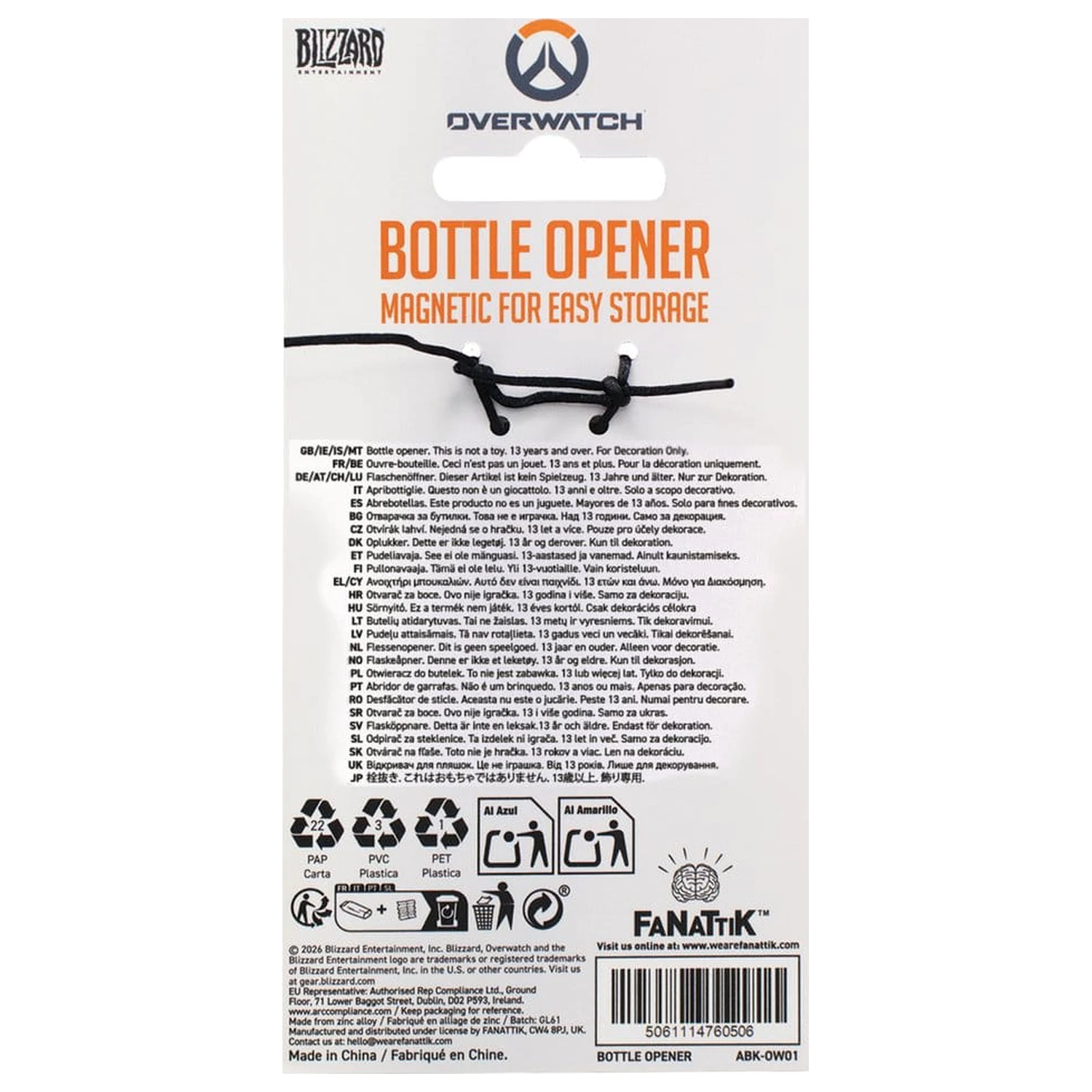 Overwatch Otwieracz do butelek Logo magnetyczne zdjęcie produktu