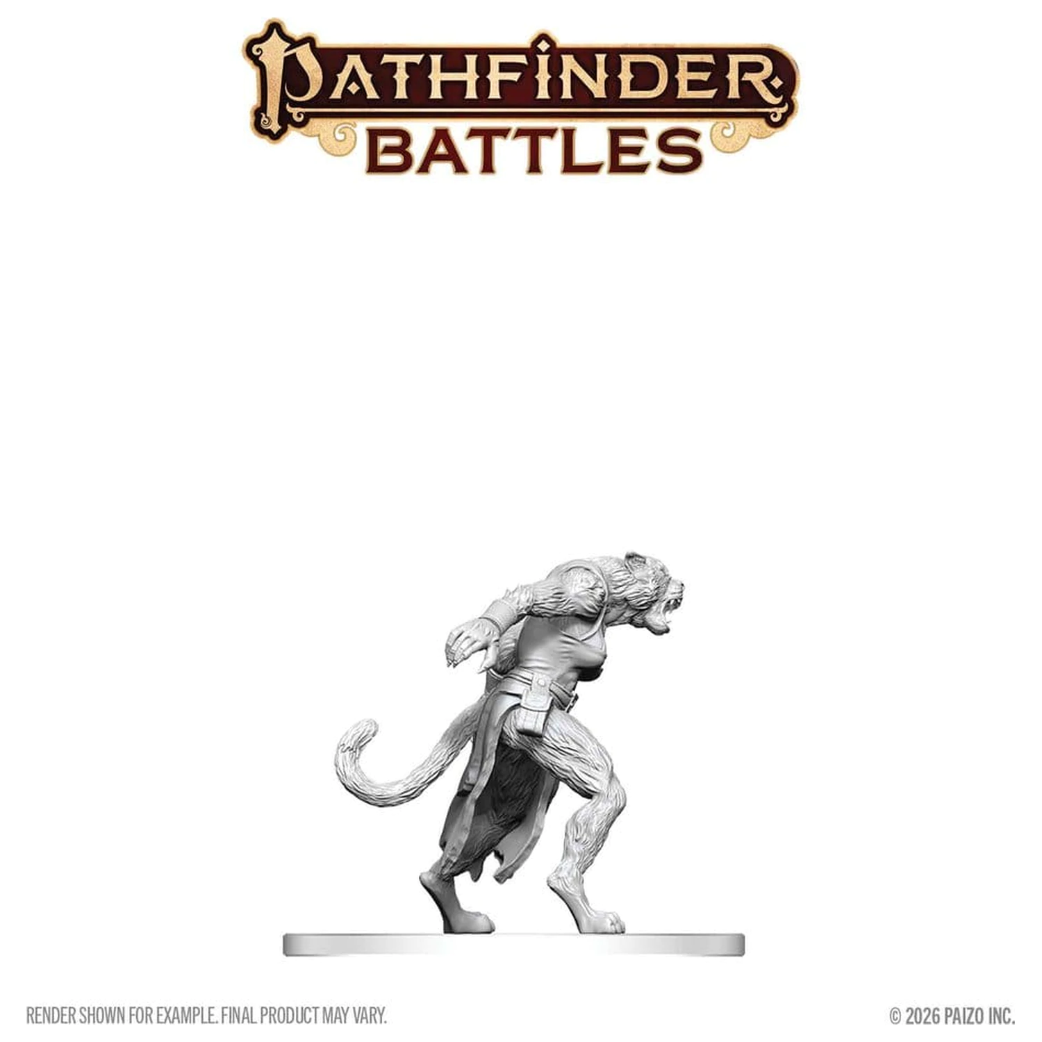 Pathfinder Battles Deep Cuts Unpainted Miniatura Weretygrys 13 cm zdjęcie produktu