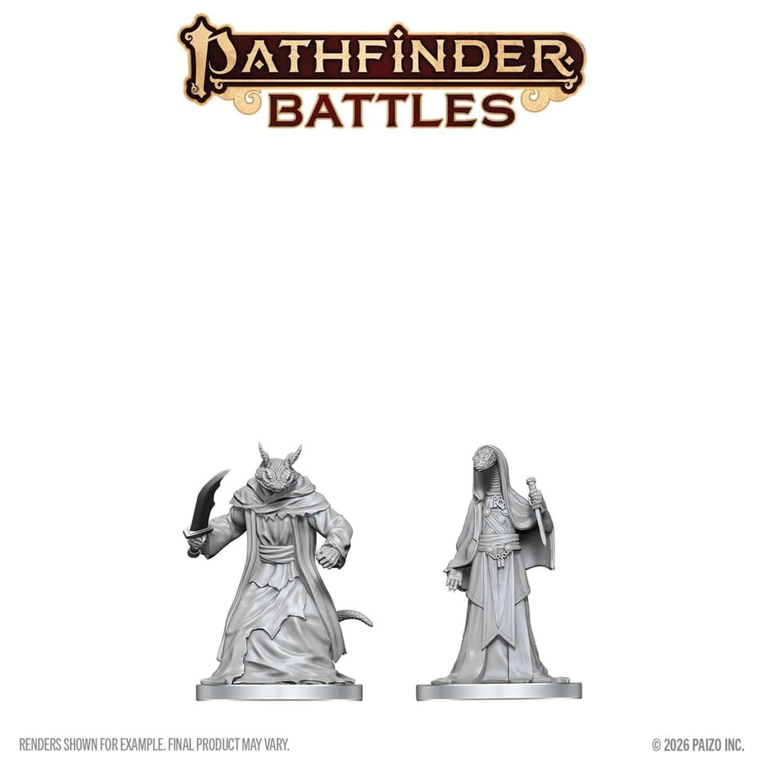 Pathfinder Battles Deep Cuts Unpainted Miniature Zyss i Aapoph Serpentfolk 13 cm zdjęcie produktu