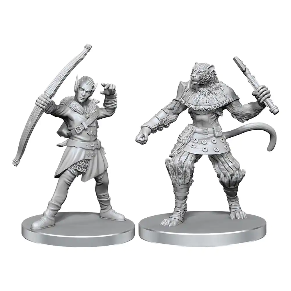 Pathfinder Deep Cuts Niepomalowane Miniaturki Elf Łowca i Catfolk Bandit zdjęcie produktu