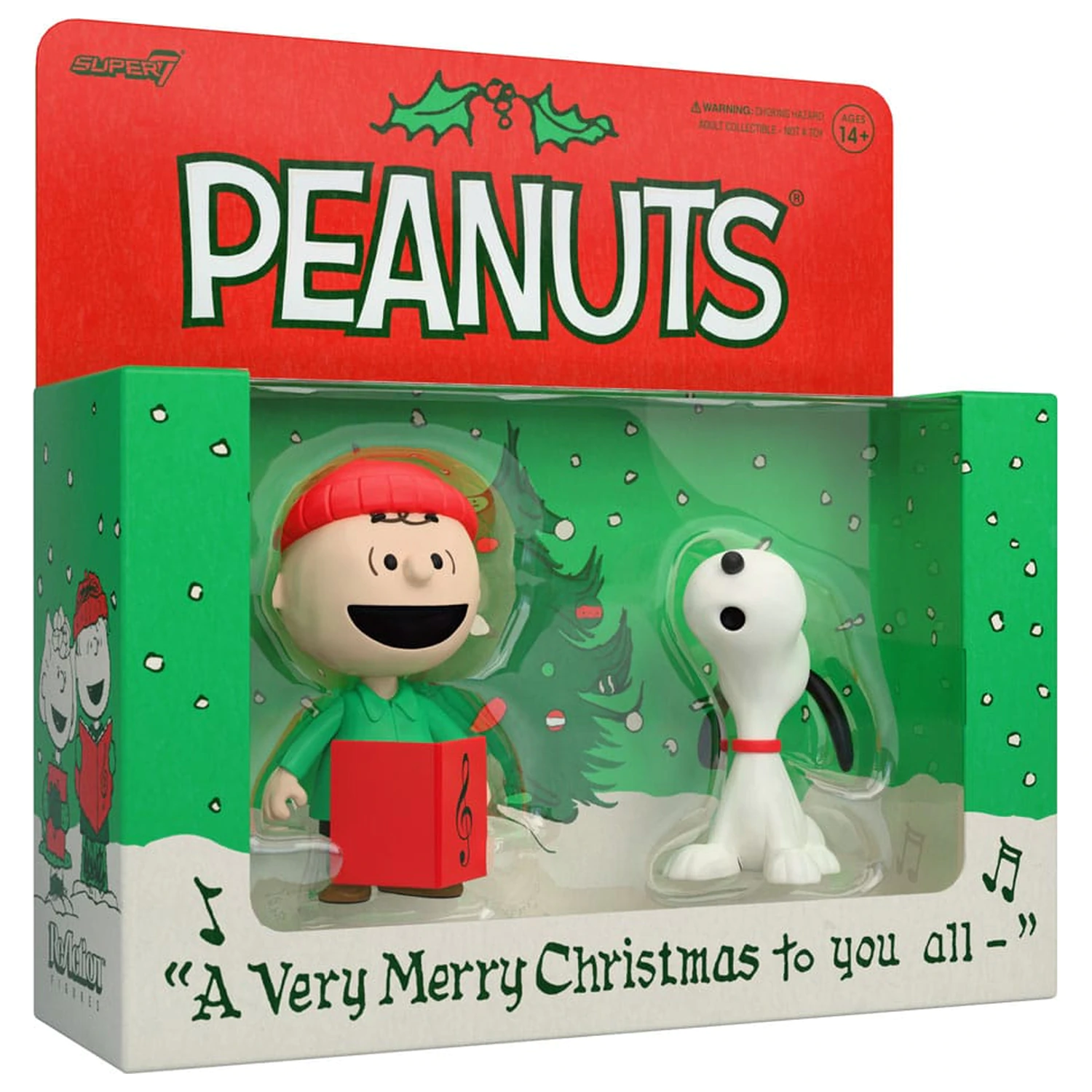 Peanuts ReAction Action Figures 2-pak Brown i Snoopy (Caroling) 10 cm zdjęcie produktu