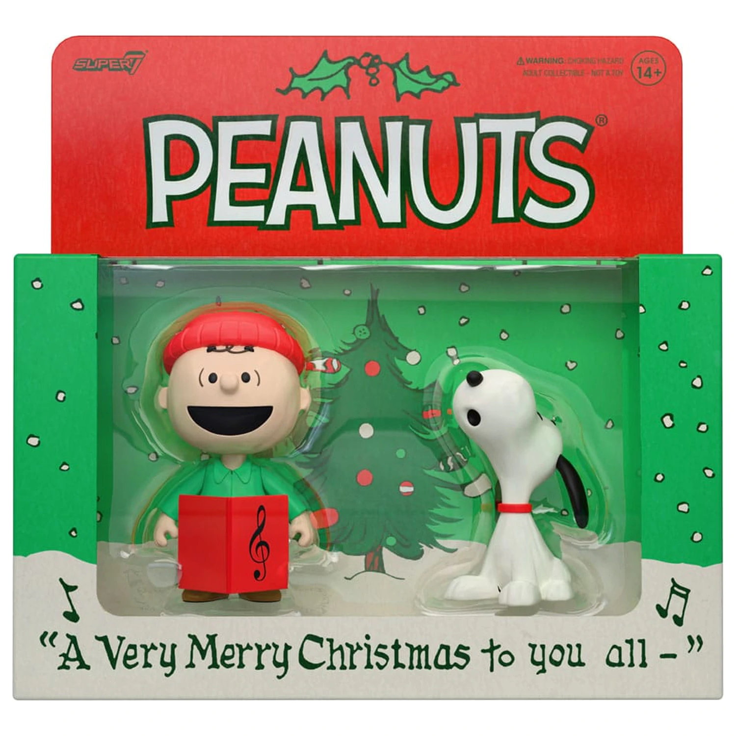 Peanuts ReAction Action Figures 2-pak Brown i Snoopy (Caroling) 10 cm zdjęcie produktu