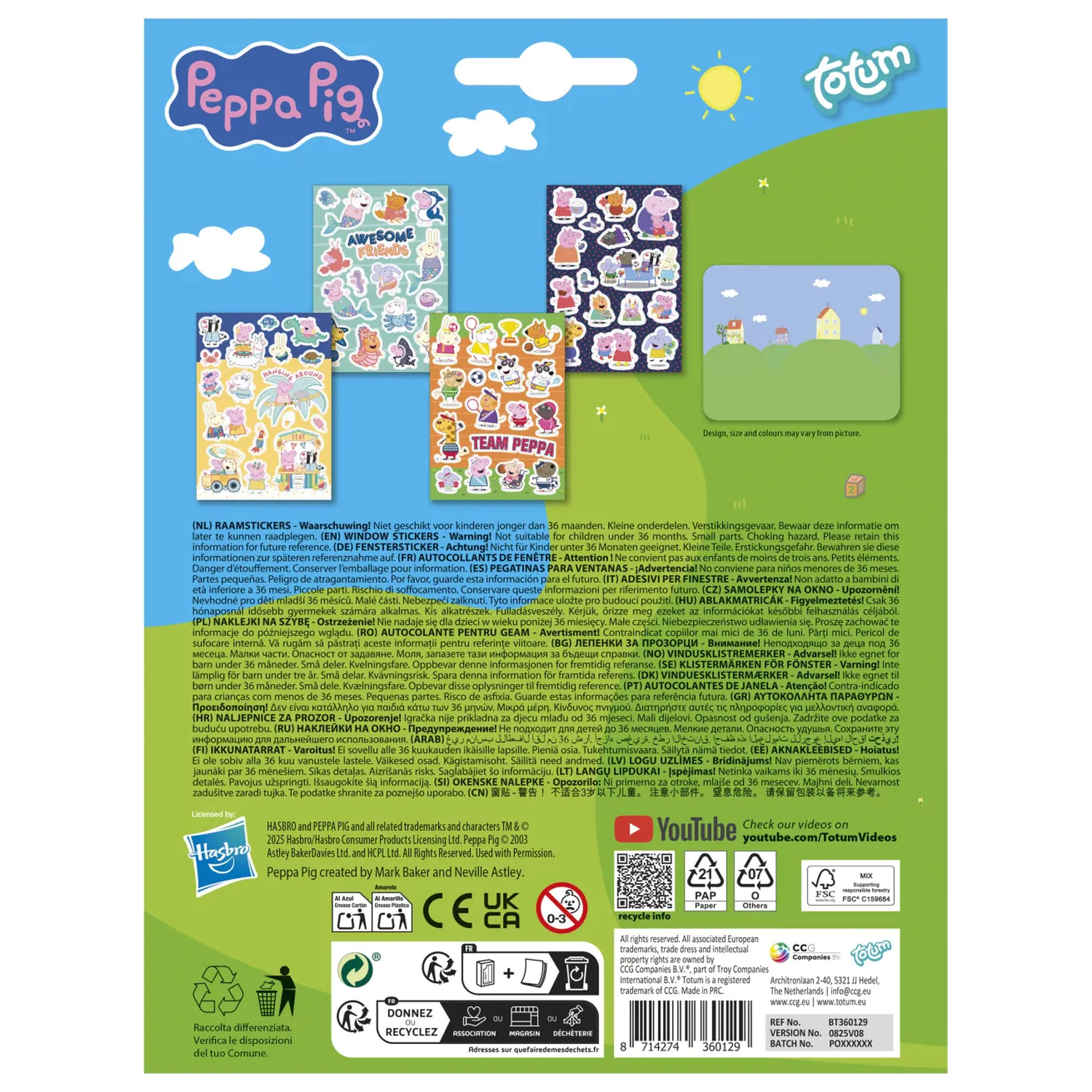 Peppa Pig Awesome Friends zestaw naklejek okiennych zdjęcie produktu