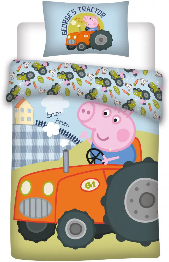 Peppa Pig dziecięca poszewka na kołdrę 100x135 cm, poszewka na poduszkę 40x60 cm zdjęcie produktu